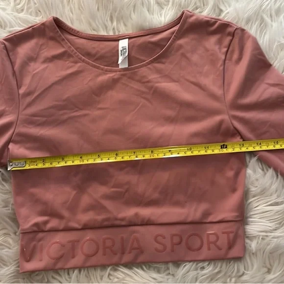 Victoria's Secret Dusty Rose Long Sleeve Crop Top - Picture 2 of 6
